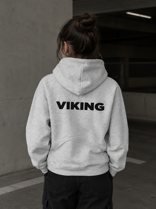 Viking Cropped Half-Zip Hoodie - Model Wearing