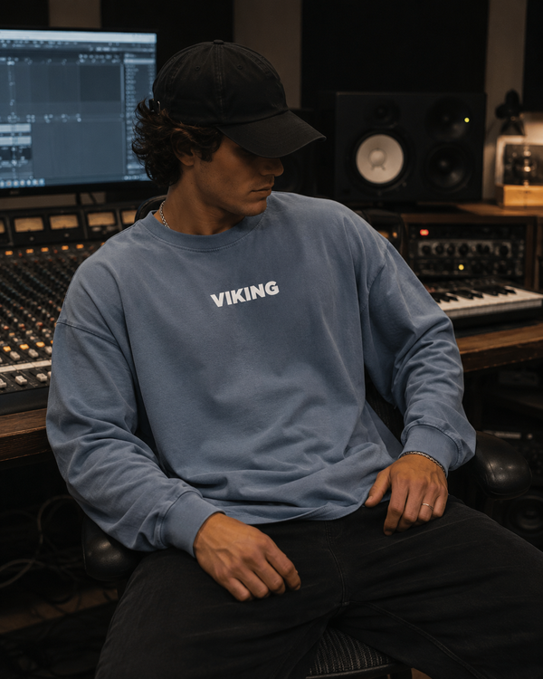 Viking Washed Long Sleeve T-shirt - Model Wearing