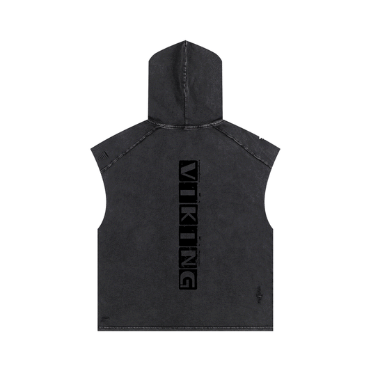 Snow Washed Viking Hooded Tank Top for Ultimate Comfort and Style
