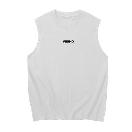 White Viking Tank Top made of 100% cotton, lightweight and comfortable for summer wear.