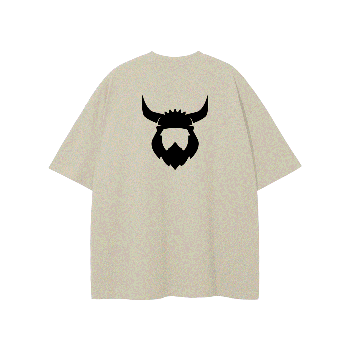 Apricot Viking t-shirt in soft cotton with black Viking helmet logo on back, classic fit for casual wear