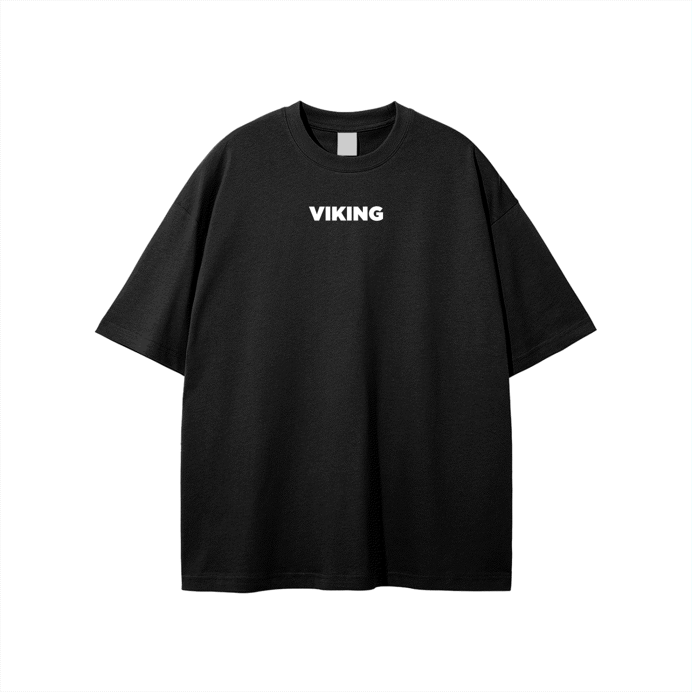 Black Viking t-shirt made of high-quality cotton with a bold "VIKING" logo on the chest, featuring a classic fit for comfortable casual wear.