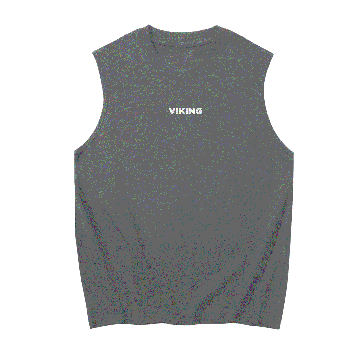 Black Viking Tank Top with bold white text, sleeveless summer shirt in lightweight fabric
