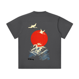Lightweight Viking Oversized Red Sun T-Shirt