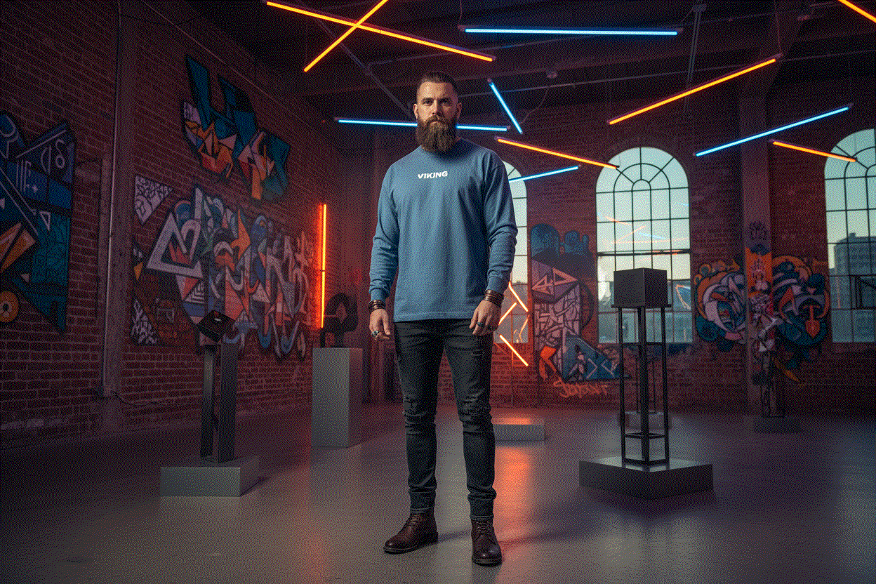 Modern Viking wearing Blue Long Sleeve Viking shirt
