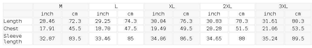 Size chart for Viking Quarter-Zip Training T-Shirt